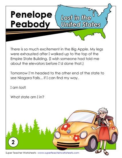 Mystery State Activities - Lost in USA:  New York (Printable PDF Worksheet)