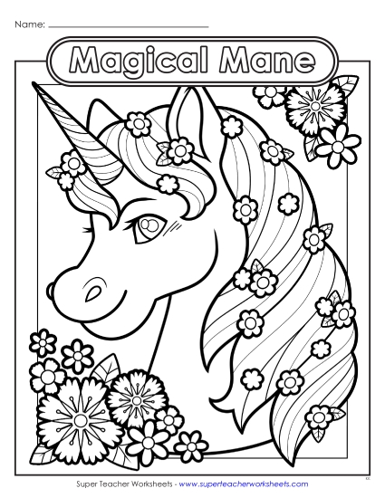 Advanced Pictures (For Older Students) - Magical Mane (Printable PDF Worksheet)