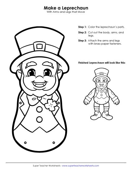 Characters - Make a Leprechaun (Printable PDF Worksheet)