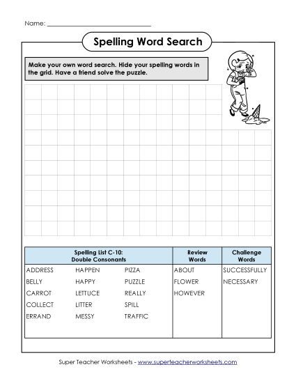 Worksheets - Make-a-Search (C-10) (Printable PDF Worksheet)