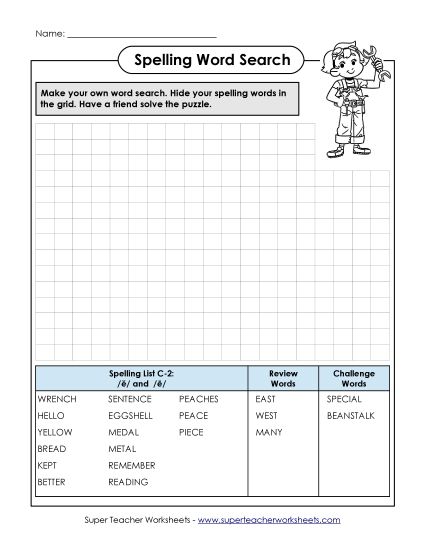 Worksheets - Make-a-Search (C-2) (Printable PDF Worksheet)