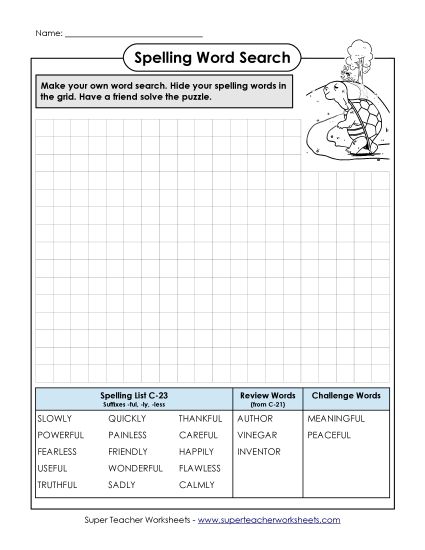 Worksheets - Make-a-Search (C-23) (Printable PDF Worksheet)