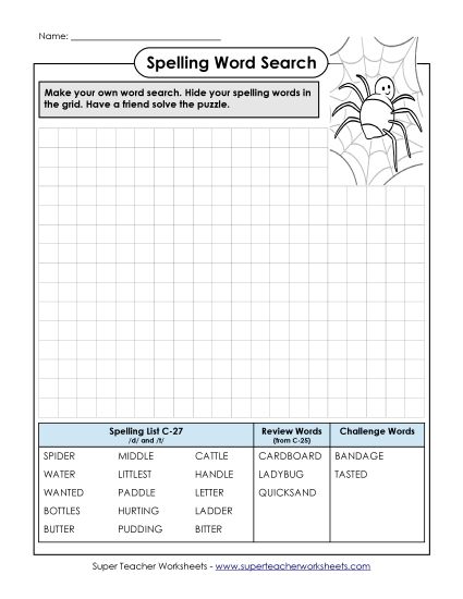 Worksheets - Make-a-Search (C-27) (Printable PDF Worksheet)