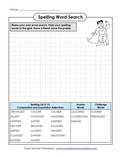 Worksheets - Make-a-Search (D-15) (Printable PDF Worksheet)