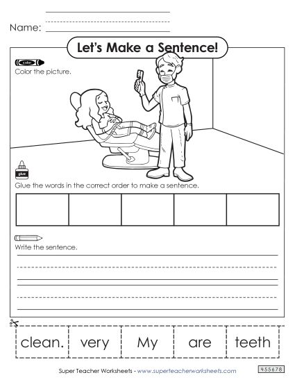 Early Literacy - Make a Sentence (Printable PDF Worksheet)