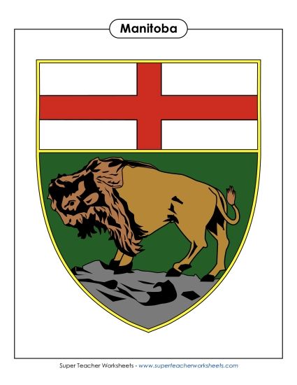 Flag and Coat of Arms - Manitoba Escutcheon (Full Colour) (Printable PDF Worksheet)