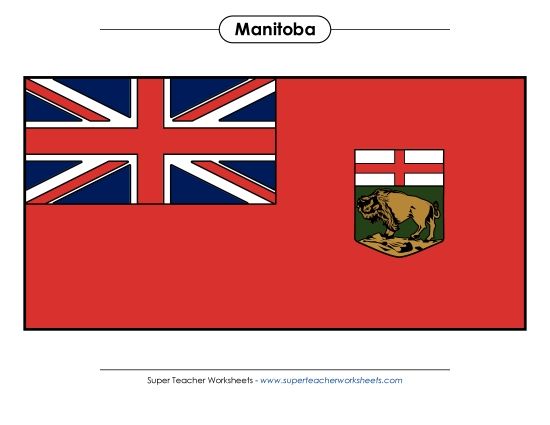 Flag and Coat of Arms - Manitoba Flag (Full Colour) (Printable PDF Worksheet)