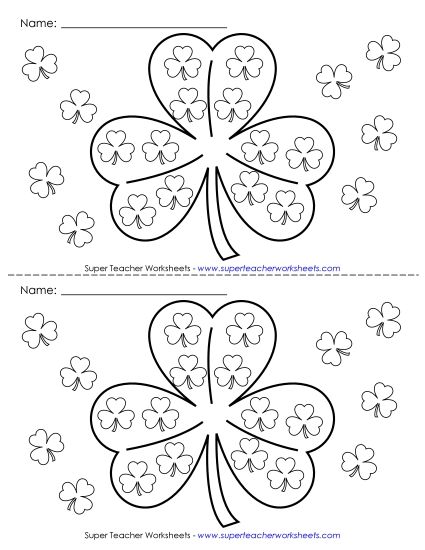 Monthly Sticker Charts - March Chart (Shamrocks) (Printable PDF Worksheet)