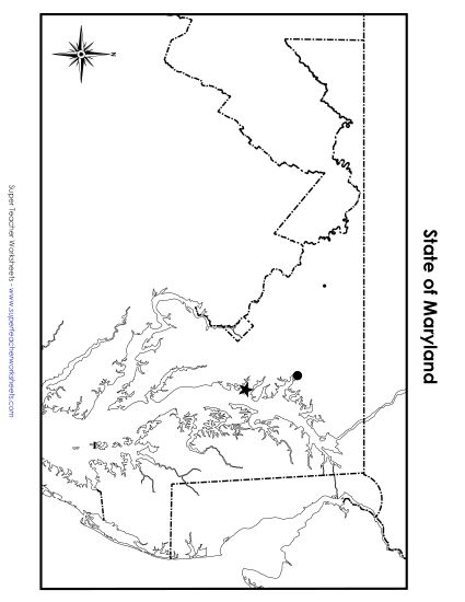 Maps - Maryland State Map (Blank Cities) (Printable PDF Worksheet)