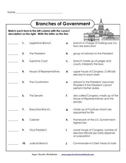 Worksheets - Matching (Printable PDF Worksheet)
