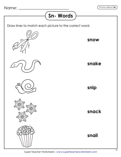 Worksheets - Matching Worksheet  (Printable PDF Worksheet)
