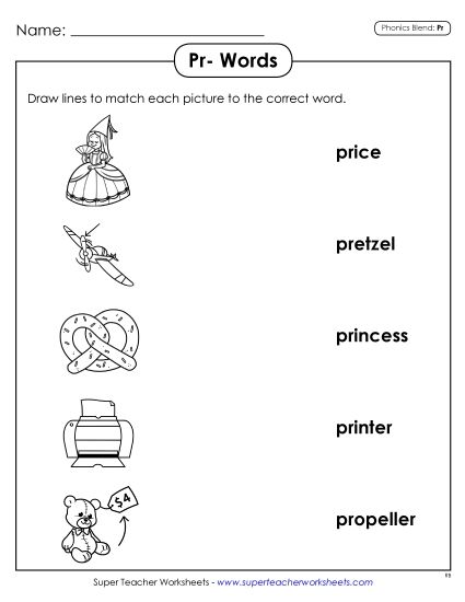 Worksheets - Matching Worksheet (Printable PDF Worksheet)