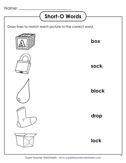 Worksheets - Matching Worksheet - Short (Printable PDF Worksheet)