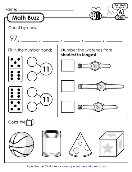 Math Buzz: Week 10 Worksheets 46 through 50 (Printable PDF Worksheet)