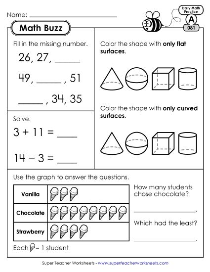 Math Buzz: Week 17 Worksheets 81 through 85 (Printable PDF Worksheet)