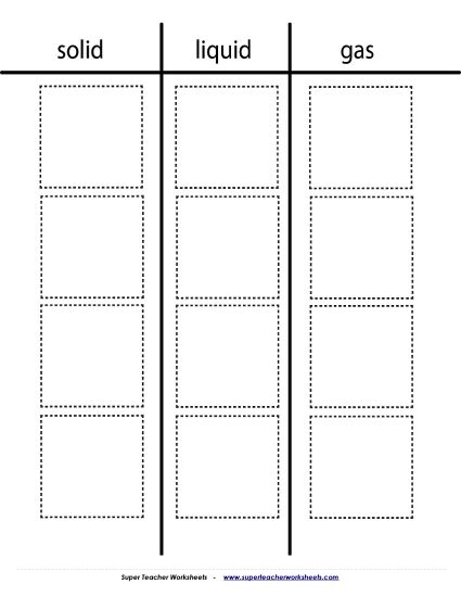 Matter - Cut, Sort, Glue (Printable PDF Worksheet)