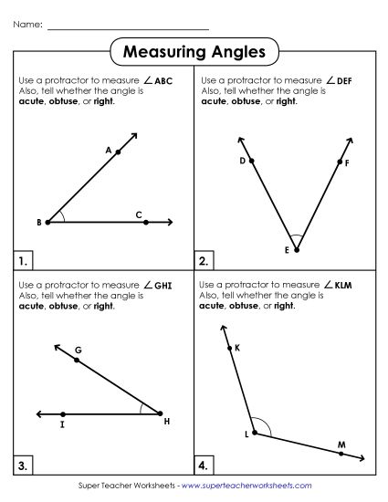 Measuring Angles Worksheets - Measure the Angles (Printable PDF Worksheet)