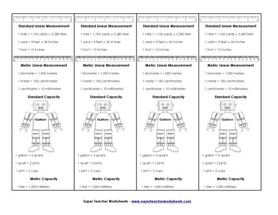 Measurement Bookmarks (Printable PDF Worksheet)