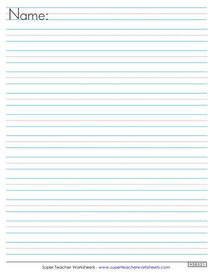Paper - Medium Dotted Lines (Printing Practice) (Printable PDF Worksheet)
