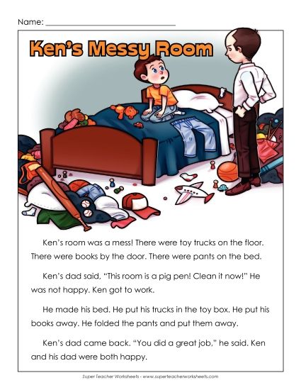 Messy Bedroom (Printable PDF Worksheet)