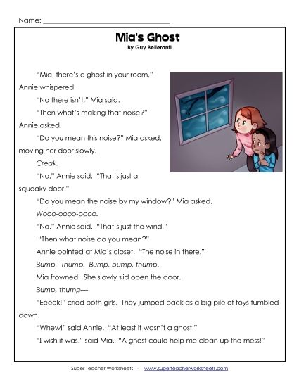 Mia's Ghost  (Printable PDF Worksheet)