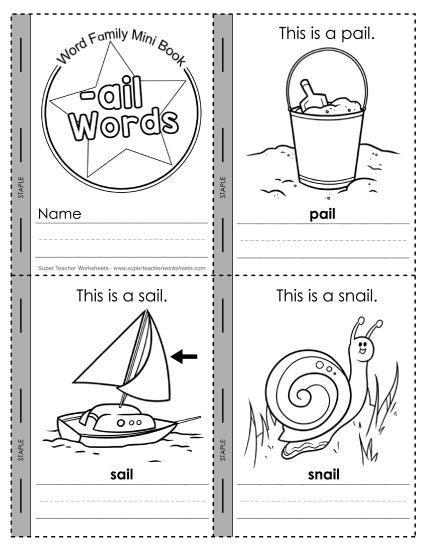 Worksheets - Mini-Book (-ail) (Printable PDF Worksheet)