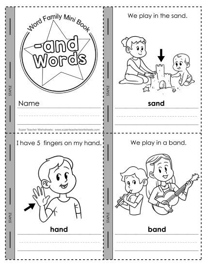 Worksheets - Mini-Book (-and) (Printable PDF Worksheet)