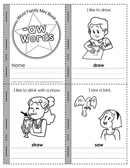 Worksheets - Mini-Book (-aw) (Printable PDF Worksheet)