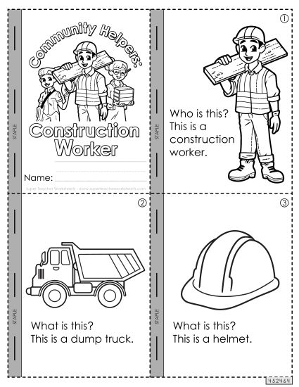 Mini Books - Mini-Book: Construction Worker (Printable PDF Worksheet)