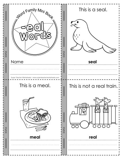 Worksheets - Mini-Book (-eal) (Printable PDF Worksheet)