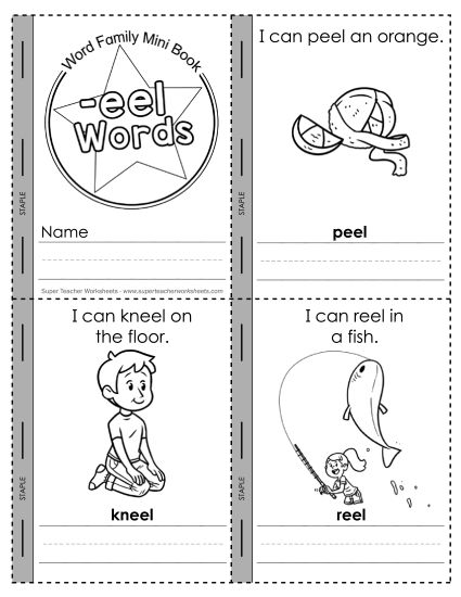 Word Family Mini-Books - Mini-book: -eel Words (Printable PDF Worksheet)