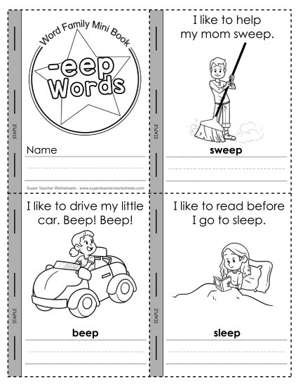 Worksheets - Mini-Book (-eep) (Printable PDF Worksheet)