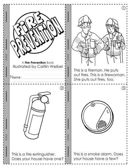 Early Literacy Activities - Mini-Book: Fire Prevention (Printable PDF Worksheet)
