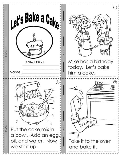 Mini-Books - Mini-Book: Let's Bake a Cake (Printable PDF Worksheet)