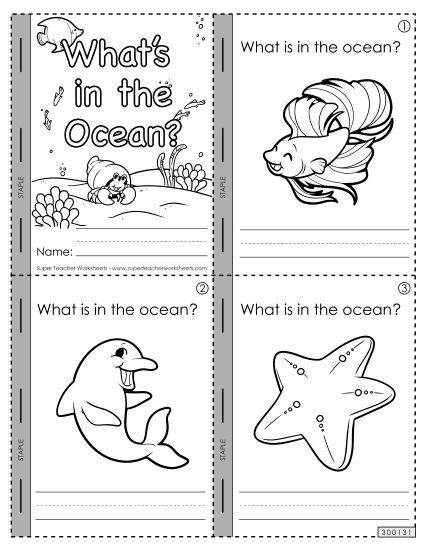 Worksheets & Activities - Mini-Book: Ocean Life (Printable PDF Worksheet)