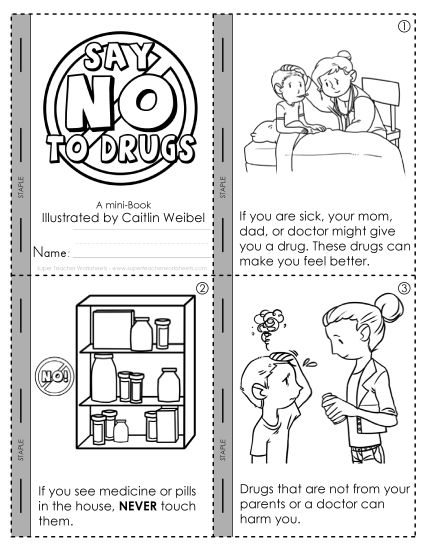 Mini-Book - Mini-Book: Say No to Drugs (Printable PDF Worksheet)