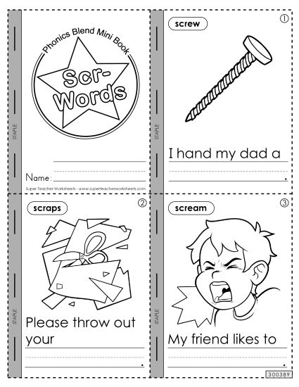 Worksheets - Mini-Book (Scr- Words) (Printable PDF Worksheet)