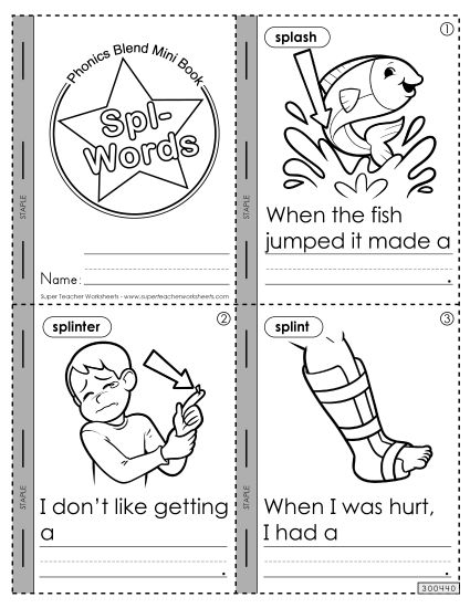 Cut-and-Glue Activities - Mini-Book (Spl- Words) (Printable PDF Worksheet)