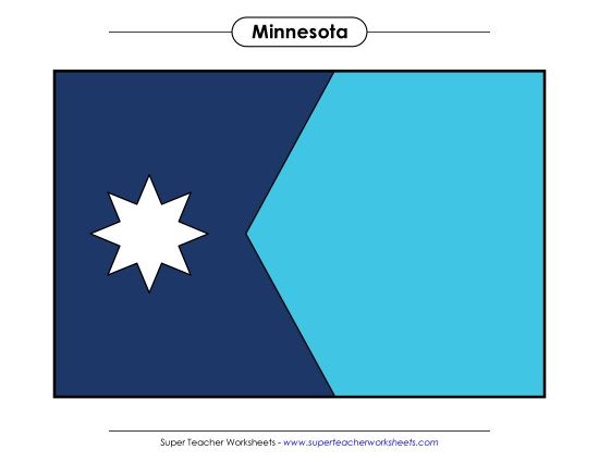 Flags & Seals - Minnesota State Flag (Full-Color Version) (Printable PDF Worksheet)