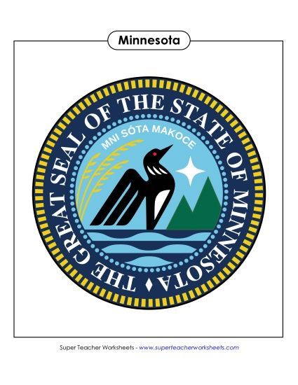 Flags & Seals - Minnesota State Seal (Full-Color Version) (Printable PDF Worksheet)