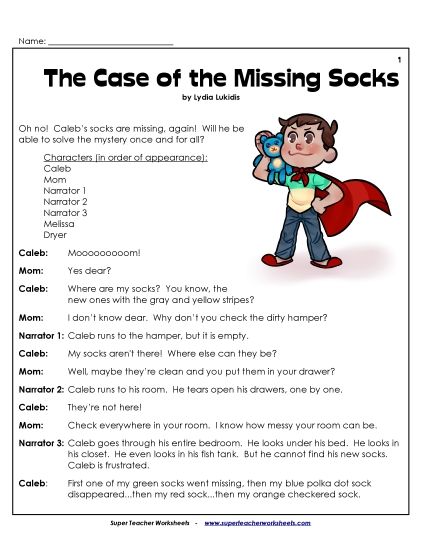 Missing Socks (Printable PDF Worksheet)