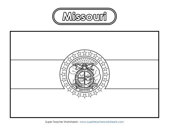 Flags & Seals - Missouri Flag Coloring Page (Printable PDF Worksheet)