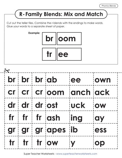 Cut-and-Glue Activities - Mix and Match (Printable PDF Worksheet)