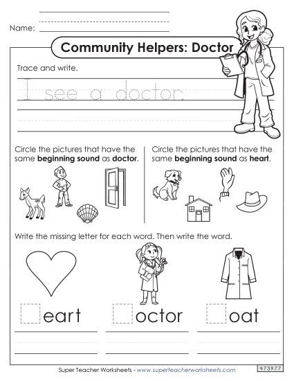 Early Literacy - Mixed Literacy Skills: Doctor (Printable PDF Worksheet)