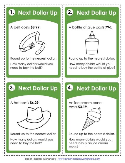Money - Money: Next Dollar Up (Printable PDF Worksheet)