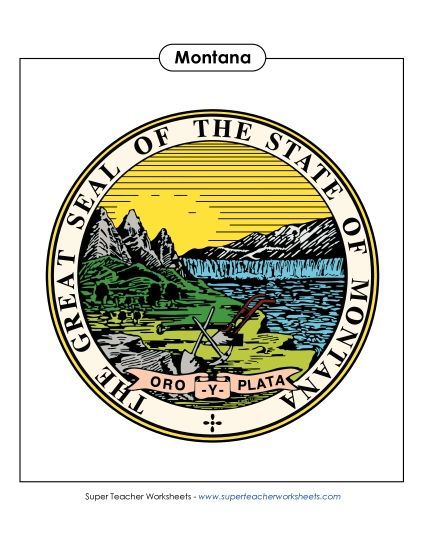 Flags & Seals - Montana State Seal (Full-Color Version) (Printable PDF Worksheet)