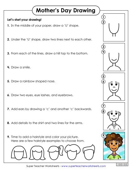 Make Gifts For Moms - Mother's Day Drawing (Printable PDF Worksheet)