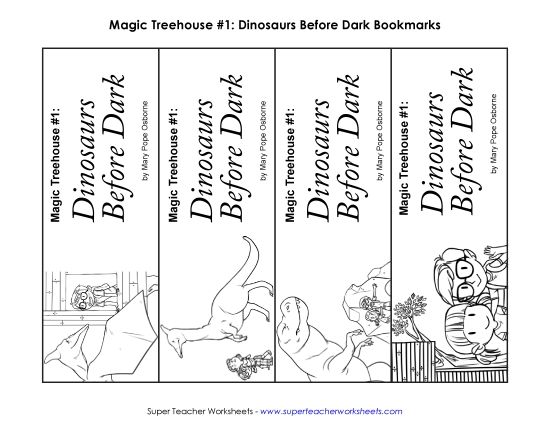 Whole Book - MTH: Dinosaurs Before Dark Bookmarks (Printable PDF Worksheet)