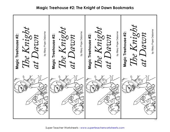 Whole Book - MTH: The Knight at Dawn Bookmarks (Printable PDF Worksheet)