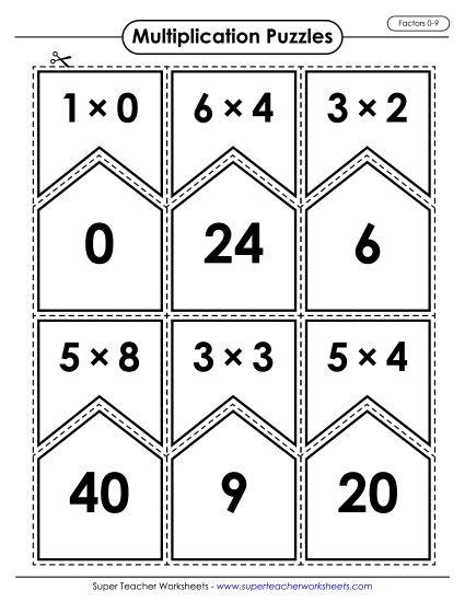 Multiplication: Factors 0-9 (Printable PDF Worksheet)